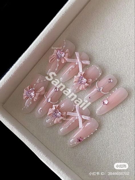 Chinese Nails, Art Deco Nails, Asian Nails, Simple Gel Nails, Blush Nails, Pretty Gel Nails, Really Cute Nails, Nails Only, Jelly Nails