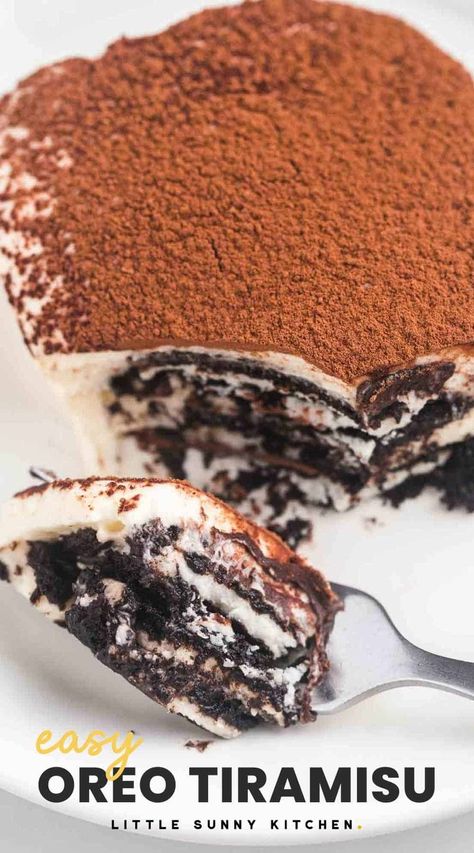 Recipes With Mascarpone Cheese, Tiramisu Easy, Oreo Tiramisu, Mascarpone Recipes, Easy Tiramisu Recipe, Little Sunny Kitchen, Mascarpone Dessert, Oreo Dessert Recipes, Sunny Kitchen