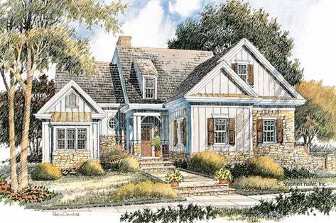 Plan 429-367 Cottage House Designs, Small Bungalow, Bungalow Style House, Bungalow Style House Plans, Cottage Floor Plans, Cottage Retreat, Bungalow Exterior, Suburban House, Cottage Style Homes