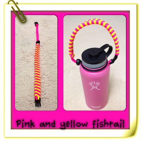 Tie A Bracelet, Paracord Fishtail, Hydroflask Holder, Hydro Flask Accessories, Parties Food, Paracord Bracelet Diy, Paracord Diy, Paracord Knots, How To Shade