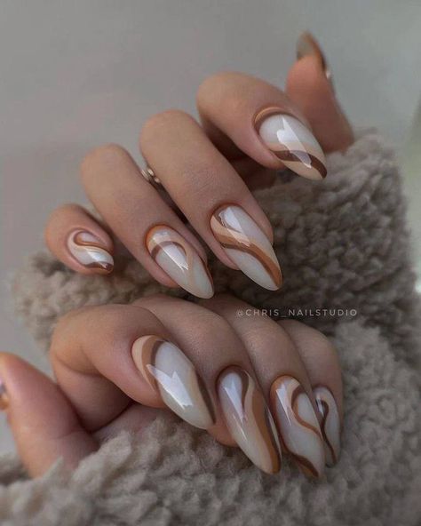 Kutek Disney, Brown Nails Design, Fall Gel Nails, Edgy Nails, Smink Inspiration, Classy Acrylic Nails, Makijaż Smokey Eye, Brown Nails, Autumn Nails