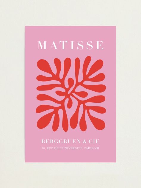 "Matisse Print, Pink coral Matisse Art, Wall Art, Summer Art Print, Matisse Exhibition, Modern Art" Photographic Print by nth4ka | Redbubble Matisse Cutouts, Matisse Prints, Matisse Art, Exhibition Poster, Henri Matisse, Art Movement, Giclee Art, Art Moderne, Art Abstrait