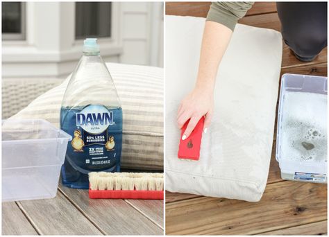 Diy Patio Cushions, Outside Cushions, Clean Outdoor Furniture, Diy Patio Ideas, Beautiful Outdoor Furniture, Clean Patio, Furniture Cleaner, Patio Pillows, Patio Chair Cushions