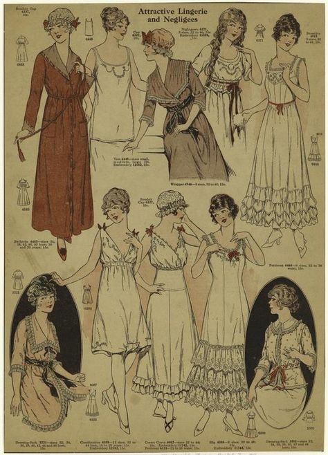 Index 1880s Sleepwear, 1910s Sleepwear, 1920 Sleepwear, 1920s Sleepwear, 1915 Dress, 1915 Fashion, Fashion 1910, Patron Vintage, 1900s Fashion