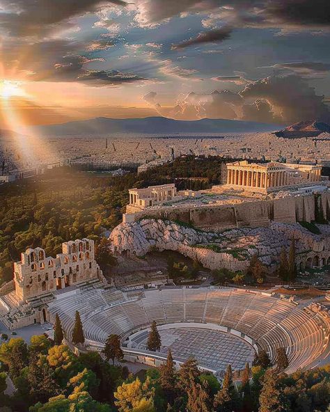 Ancient Greece Buildings, Ancient Ruins Aesthetic, Grecia Aesthetic, Athens Greece Aesthetic, Ancient Greece Aesthetic, Environmental Architecture, Athens Travel, Greek Culture, Ancient Buildings