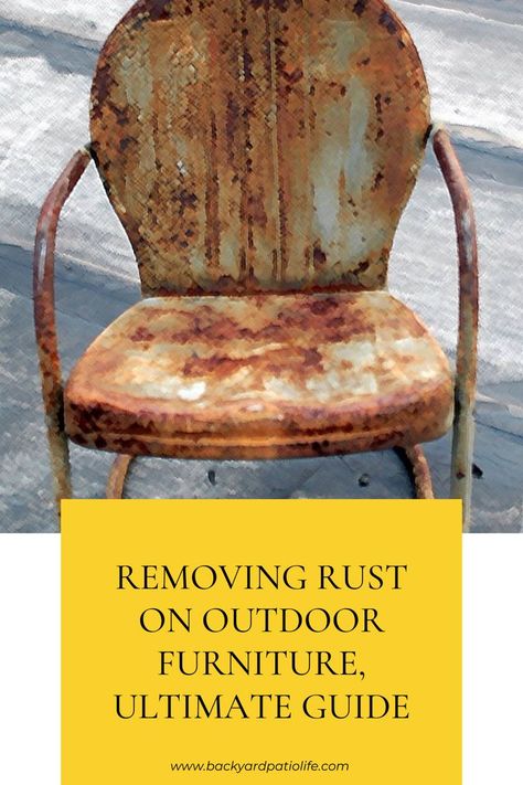 Painting Rusty Metal Outdoor Furniture, Painting Metal Chairs Outdoor Furniture, Refurbish Metal Patio Furniture, Rust Remover From Metal, Refinish Metal Patio Furniture, How To Clean Metal Patio Furniture, How To Paint Rusted Metal, How To Clean Rust Off Metal, How To Get Rust Off Metal