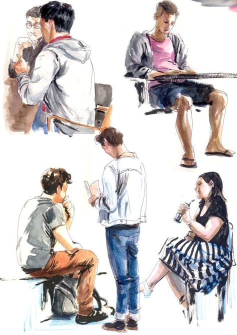 Figure Sketching: Mastering the Art of Capturing Form and Proportion | Sky Rye Design Sketching People, Memory Drawing, Watercolor People, Human Sketch, Composition Painting, Figure Sketches, Human Figure Sketches, Sketches Of People, Human Figure Drawing