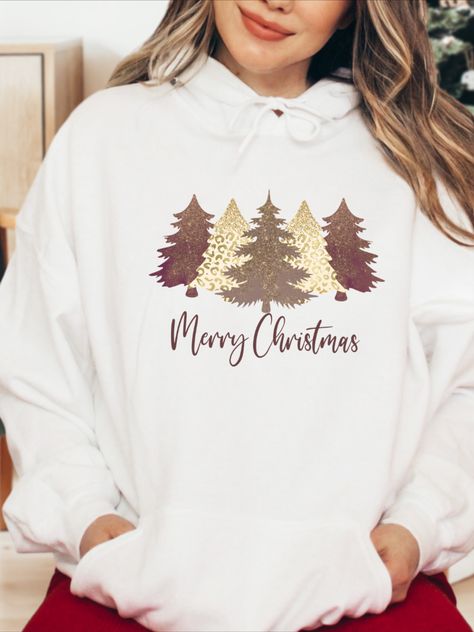 Christmas Hoodies Design, Neutral Hoodie, Christmas Burgundy, Christmas Tree Pink, Hoodie Design Ideas, Holiday Tees, Christmas Tree Hoodie, Burgundy Christmas, Holiday Sweaters