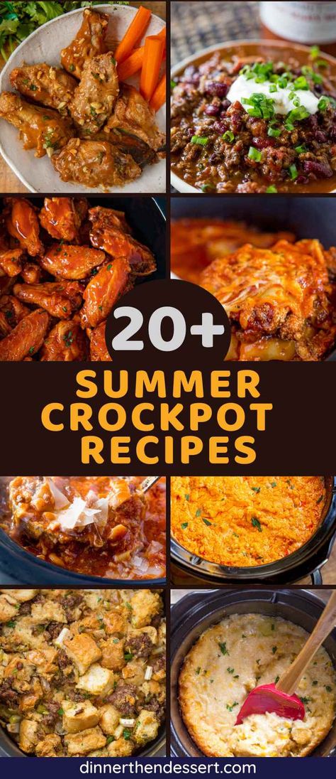 Recipes For Summer Dinner, Meals For Big Families, Meals For Summer, Summer Crockpot, Summer Crockpot Recipes, Slow Cooker Dinner Recipes, Easy Crockpot Dinners, Recipes For Summer, Easy Dinner Recipes Crockpot