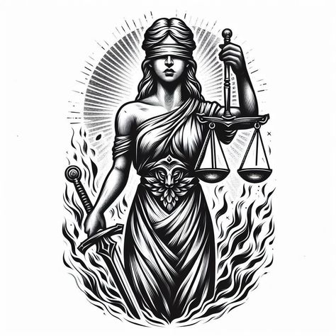 Scales Of Justice Tattoo, Nemesis Tattoo, Traditional Chest Tattoo, Justice Tattoo, Greek God Tattoo, Aztec Tattoo Designs, Libra Tattoo, Torso Tattoos, Armband Tattoo Design