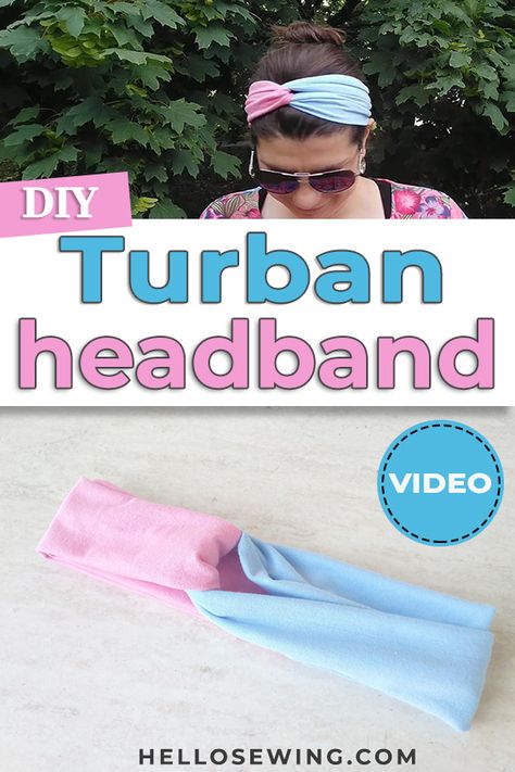 Diy Turban Headband, Knotted Headband Diy, Diy Turban, Headband Holders, Advanced Sewing Projects, Hair Bands For Women, Patchwork Inspiration, Diy Sewing Gifts, Cute Sewing Projects