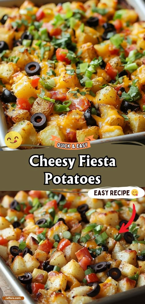 Cheesy Fiesta Potatoes Mexican Style Baked Potato, Cheesy Mexican Potatoes, Mexican Potatoes Recipes Side Dishes, Fiesta Potatoes Recipes, Mexican Style Potatoes, Mexican Potatoes Recipes, Southwest Potatoes, Cheesy Fiesta Potatoes, Potato Bar Ideas