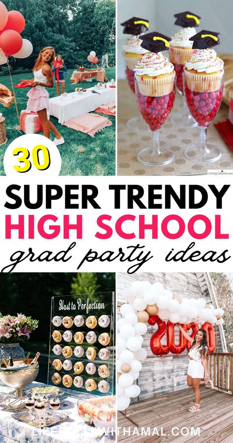 Night Time Graduation Party Ideas, Catering Ideas For Graduation Party, Graduation Party Cakes High School, Graduation Party 2024 Ideas, High School Grad Ideas, Graduation Event Ideas, Best Grad Party Ideas, Graduation Party For Two Graduates, Best Graduation Party Ideas