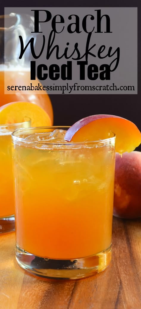 Peach Whiskey, Peach Ice Tea, Yummy Alcoholic Drinks, Boozy Drinks, Mixed Drinks Recipes, Cocktail Drinks Recipes, Alcohol Drink Recipes, Drinks Alcohol Recipes, Hot Day