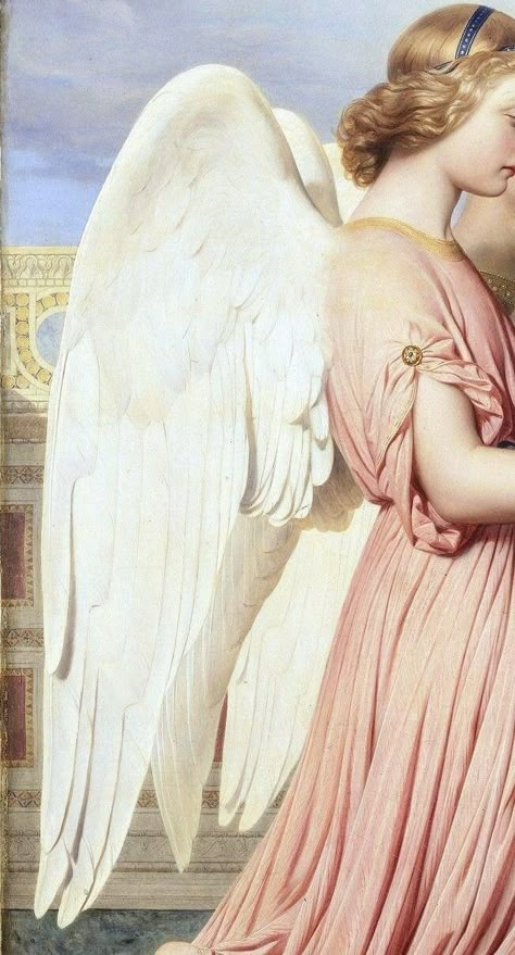 detail of a painting by paul delaroche!! Heaven Aesthetic Angel, Icarus Painting, Angel Core Aesthetic, Paul Delaroche, Saint Cecilia, Rosé Angel, Book Background, Angel Aesthetic, Angel Painting