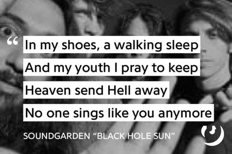 https://genius.com/Soundgarden-black-hole-sun-lyrics Soundgarden Lyrics, Black Hole Sun, Big Little Reveal, All Time Low, Heaven Sent, Black Hole, Music Lyrics, Song Lyrics, All About Time