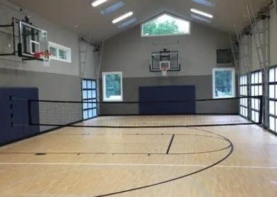 Barn Gym, Indoor Sports Court, Home Basketball Court, Barn Remodel, Garage Guest House, Indoor Basketball Court, Gym Room At Home, Indoor Basketball, Welcome To My House