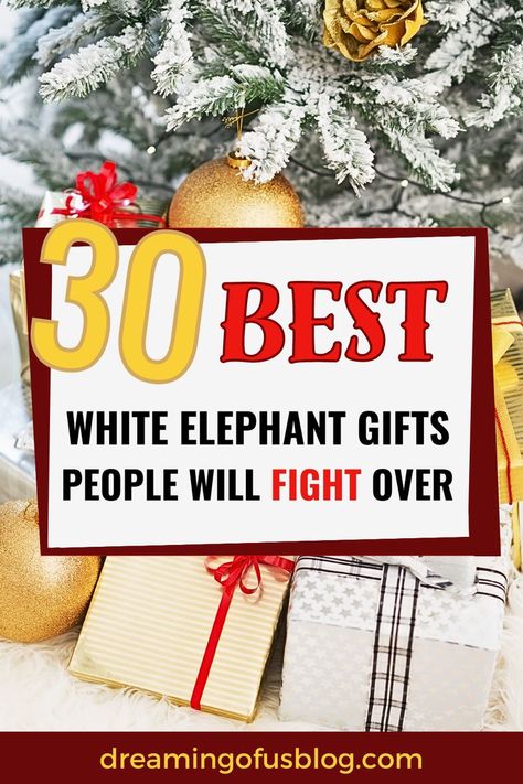 Gifts For White Elephant, Best Yankee Swap Gifts, Office White Elephant, Elephant Gifts Christmas, Elephant Basket, White Elephant Christmas, Yankee Swap Gift, White Elephant Gift Ideas, Elephant Gift Ideas