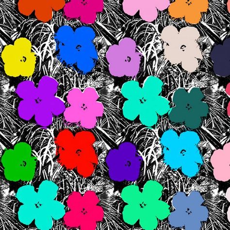 'Andy Warhol x Flavor Paper Small Flowers Wallpaper on EZ Papes by Flavor Paper. @2Modern' Small Flowers Wallpaper, Andy Warhol Flowers, Andy Warhol Pop Art, Warhol Art, Modern Photography, Flowers Wallpaper, Arte Floral, Magazine Photography, Hibiscus Flowers