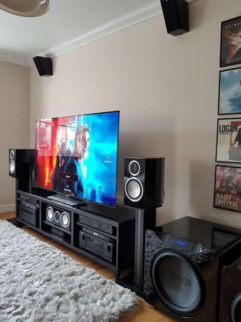 Stereo Cabinet, Home Cinema Room, Theater Rooms, Home Theater Setup, Flat Screen Tv, Theater Design, Home Theater Rooms, Home Theater Design, Cinema Room