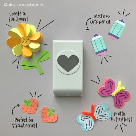 Heart Paper Punch Ideas, Heart Punch Ideas, Make Butterfly Wings, Paper Punch Art, Handmade Greeting Card Designs, Paper Punches, Paper Cutout Art, Birthday Card Craft, Card Embellishments