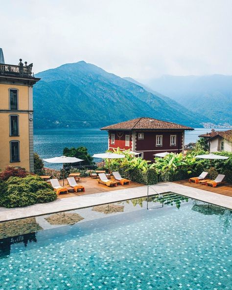 Condé Nast Traveler on Instagram: “Mentally, we are here. 📍 Lake Como has seen its share of designer openings in recent years, but few match the glamour of century-old Grand…” Hotel Swimming Pool, Comer See, Lake Hotel, Belmond Hotels, Italy Hotels, Lake Como Italy, Como Italy, Conde Nast Traveler, Top Hotels