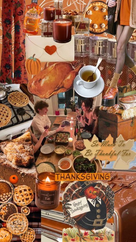 Thanksgiving Wallpaper Collage, Thanksgiving Aesthetic Wallpaper Collage, Thanksgiving Mood Board, Thanksgiving Day Aesthetic, Thanksgiving Asethic, 90s Thanksgiving, Thanksgiving Screensavers, Thanksgiving Wallpaper Iphone November, How To Hang Garland On Mantel