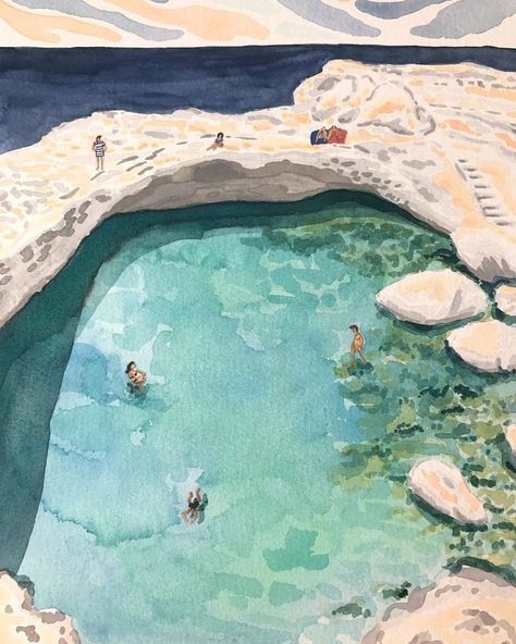 Ohkii Studio, Angela Mckay, Creative Graphics, Puglia Italy, 수채화 그림, Tropical Art, Watercolor Inspiration, Painting Art Projects, Water Colour