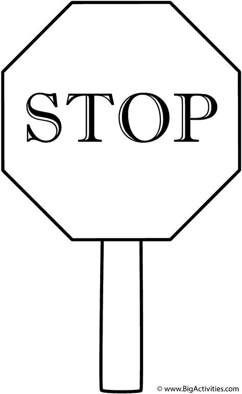 coloring page Stop Sign Craft, Stop Sign Craft Preschool, Stop Sign Art Preschool, Stop Sign Coloring Page, Stop Sign Printable, Stop Sign Painting Ideas, Stop Sign Outline, Stop Sign Black And White, Painted Stop Sign Trippy