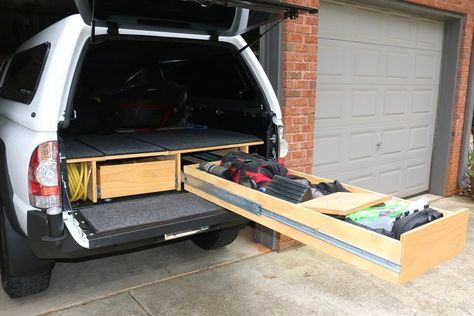 Tacoma Drawer System, Truck Bed Platform, Suv Bed Platform, Tacoma Bed Storage, Ute Drawers, Truck Bed Sleeping Platform, Truck Bed Sleeping, Suv Conversion, Tacoma Camper