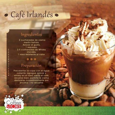 Café  Irlandés Kahlua Baileys Drinks, Baileys Drinks, Cafe Barista, Deli Food, Kawaii Food, Coffee Latte, Coffee Cafe, Soft Drinks, Coffee Love