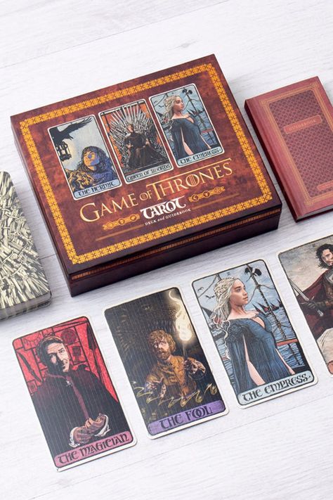 Game of Thrones Tarot Cards Exist, So BRB, Asking 'Em How to Defeat the Night King Game Of Thrones Tarot Cards, Game Of Thrones Tarot, Tarot Table, Diy Witch, The North Remembers, Divination Cards, Rune Stones, Tarot Tips, Witch Diy