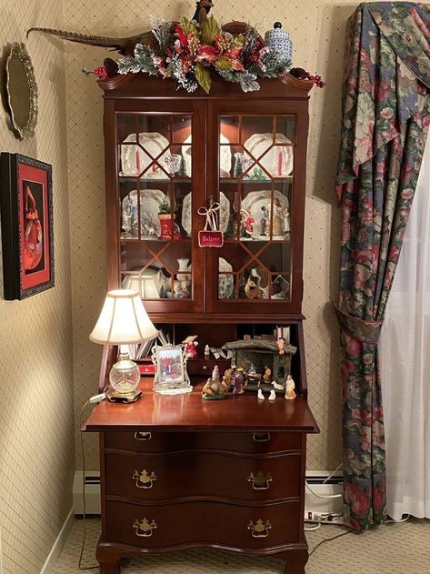 Secretary Decor, Secretaire Desk, Craft Booths, Antique Secretary Desks, Antique Secretary, China Cupboard, Living Room Center, Eclectic House, Secretary Desk