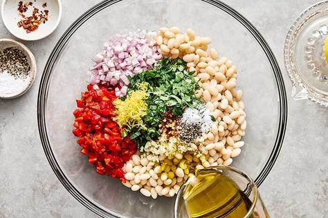 Marinated White Beans White Kidney Beans Recipe, Rosemary White Beans With Frizzled Onions, Marinated White Beans Downshiftology, White Beans With Tomato And Garlic, Marinated White Bean Salad, Heart Healthy Recipes Low Sodium, White Kidney Beans, White Bean Recipes, Roasted Red Pepper Hummus