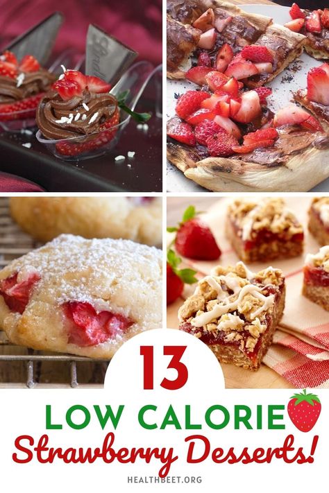 Strawberries are a crowd favorite. Here are some of my favorite healthy strawberry desserts that everyone will love! #strawberrydesserts #lowcaloriedesserts Healthy Strawberry Desserts, Healthy Valentine Desserts, Low Calorie Desserts Easy, Healthy Strawberry Dessert, Healthy Strawberry Recipes, Low Calorie Dessert Recipes, Fresh Strawberry Desserts, Health Beet, Summer Desserts Gluten Free