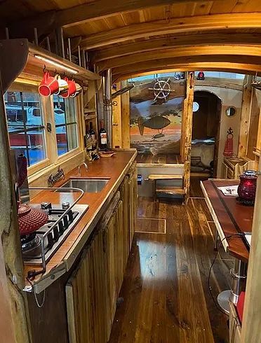 Small Houseboats, Bus Remodel, House Boats For Sale, School Bus Tiny House, School Bus Camper, School Bus House, Houseboat Living, Converted Bus, Bus Interior