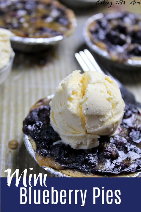 Mini Graham Cracker Pies, Mini Graham Cracker Crust Desserts, Mini Pies With Graham Cracker Crust, Mini Graham Cracker Crust Pies, Mini Graham Cracker Crust Recipes, Mini Blueberry Pie, Mini Blueberry Pies, Graham Cracker Dessert, Graham Pie