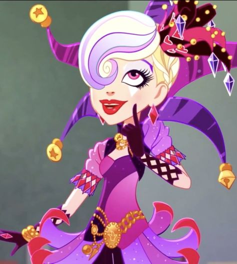 Courtly Jester, Eah Characters, Medieval Jester, Jester Outfit, Everafter High, Ren Faire Outfits, Cerise Hood, Slate Board, 2000s Cartoons