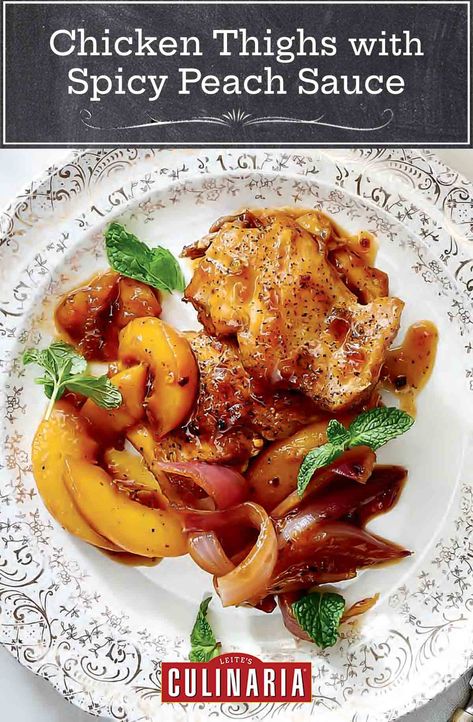 The perfect family-friendly dinner that adds just a little bit of spice to your plate without spending too much time in the kitchen. #chicken #chickenrecipes #peach #weeknightwinner Peach Sauce, Family Friendly Dinners, Boneless Chicken Thighs, Garden Recipes, Farm Stand, Perfect Family, Boneless Chicken, Chicken Thigh Recipes, Poultry Recipes