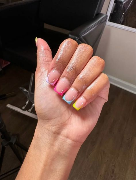 Hard Nails, Diy Acrylic Nails, Drip Nails, Colored Acrylic Nails, French Tip Acrylic Nails, Acrylic Nails Designs, French Acrylic Nails, Short Square Acrylic Nails, Nails And Toes