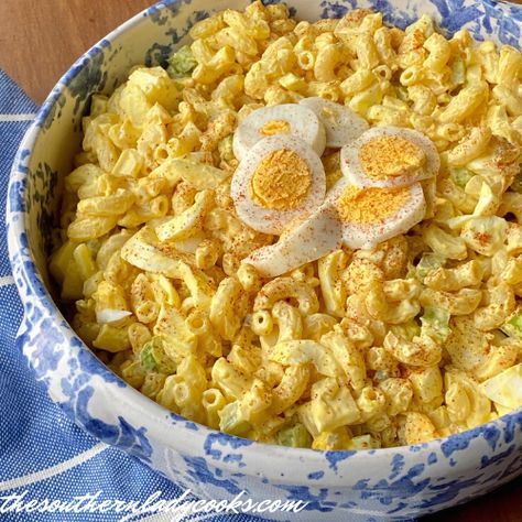 Deviled Egg Macaroni Salad, Egg Macaroni Salad, Macaroni Salad Ingredients, Dill Pickle Pasta Salad, Cabbage Casserole Recipes, The Southern Lady Cooks, Southern Lady Cooks, Deviled Eggs Easy, Banana Cake Recipe