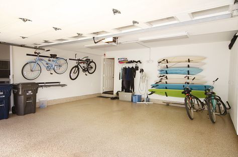 garage Surf Board Storage Garage, Sup Board Storage Garage, Surf Garage, Surfboard Storage Garage, Garage Organization Bikes, Outdoor Gear Storage, Surfboard Storage, Surf Rack, Gear Room