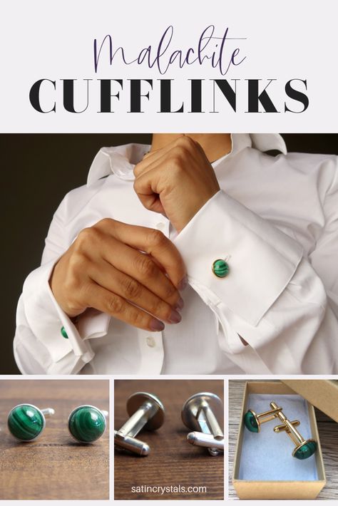 Women Cufflinks, Green Patterns, Handmade Cufflinks, 10th Result, Custom Cufflinks, Personalized Cufflinks, Big Design, Green Malachite, Casual Accessories