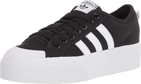 Amazon.com | adidas Originals Women's Nizza Platform Sneaker | Fashion Sneakers Plain White Shoes, Good Walking Shoes, Adidas Nizza Platform, Adidas Superstar Women, Adidas Activewear, Old School Style, Adidas Originals Women, Adidas Sneaker, Platform Sneaker