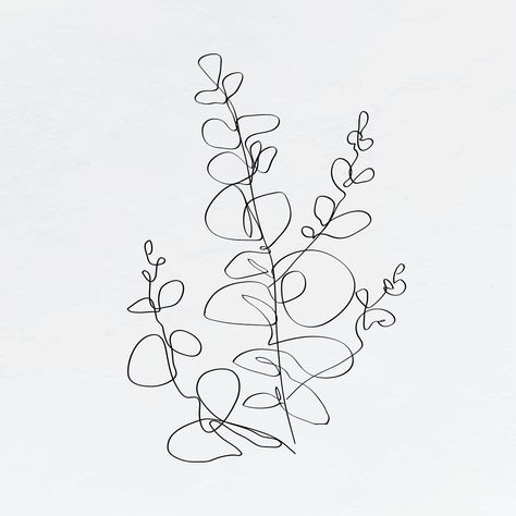 Eucalyptus leaf line art minimal black illustration | free image by rawpixel.com / Nunny Eucalyptus Black And White, Leaf Line Art, Line Drawing Tattoos, White Eucalyptus, Line Art Minimal, Line Art Flowers, Black Illustration, Eucalyptus Leaf, Free Illustration Images