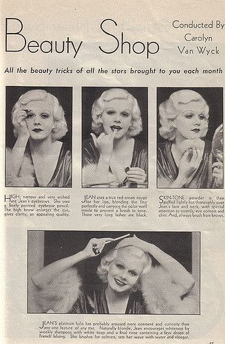 1920 Makeup, 1930s Hair, Jean Harlow, Ava Gardner, Beauty Ad, Vintage Makeup, Norma Jeane, Blonde Bombshell, Vintage Magazine