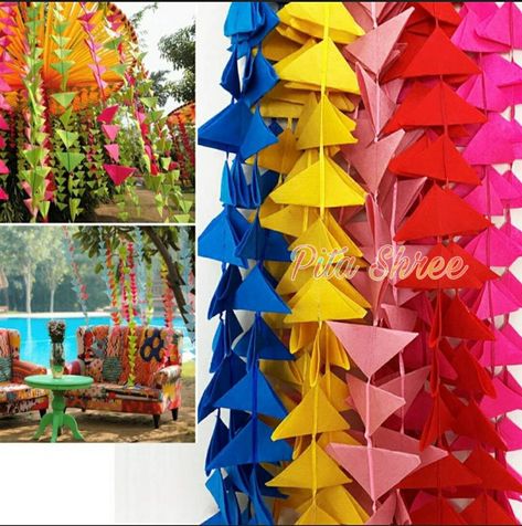 Haldi Wedding, Paper Garlands, Mehndi Decor, Bee Party, Haldi Ceremony, Paper Garland, Indian Decor, Indian Wedding Decorations, Backdrop Decorations