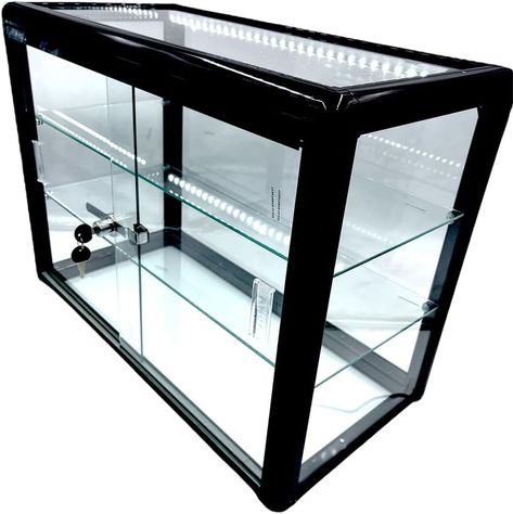 Amazon.com: Only Garment Racks Elegant Black Aluminum Display Table Top Tempered Glass Show Case. Sliding Glass Doors with Lock : Clothing, Shoes & Jewelry Jewelry Display Case, Jewellery Showroom, Sliding Glass Doors, Display Table, Decorating Shelves, Garment Racks, Show Case, Sliding Glass Door, Glass Doors