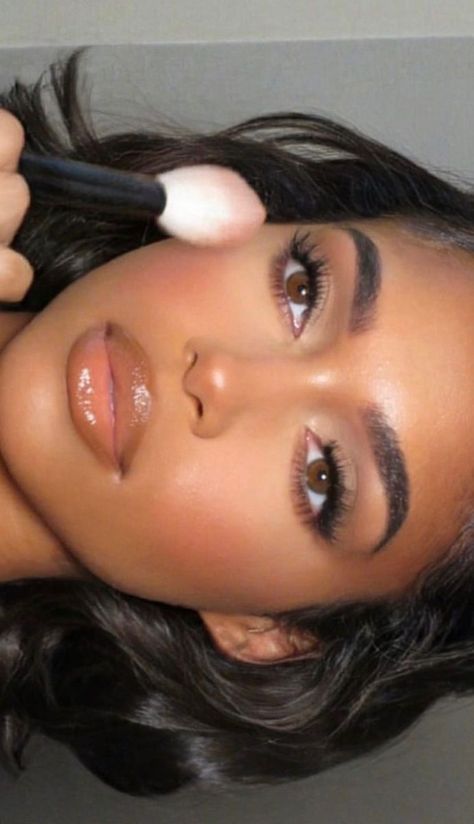 Wedding Makeup Elegant Classy, Glam Makeup Wedding Guest, Blurred Makeup Look, Romantic Wedding Makeup For Brown Eyes, Natural Makeup With Eyeshadow, Senior Pics Makeup, Going Out Makeup Looks Brown Eyes, Formal Natural Makeup, Bridal Makeup For Brown Skin