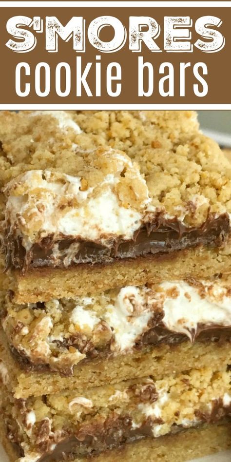 Smores Bars Recipe, Graham Cracker Cookie Dough, Smores Bar Recipe, Smores Cookies Bars, Cookout Desserts, Smores Bars, Smores Cookie, Smores Bar, Graham Cracker Recipes